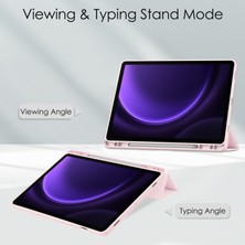 XFashion Samsung Galaxy Tab S9 Fe Tablet Kılıfı Deri+Tpu+Akrilik Stand Kapağı Kalem Yuvası (Yurt Dışından)