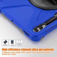 XFashion Samsung Galaxy Tab S7+ / S8+ / S9+ / S7 Fe Bilek Kayışı Tablet Kılıf Anti-Çizelge Pc+ Silikon Kickstand Cover (Yurt Dışından)