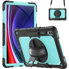 XFashion Samsung Galaxy Tab S9 Ultra (SM-X910 / X916B / X918U) Şok Geçirmez Kasa Pc+Silikon Tablet Kickstand Kapak Pet Screen Film (Yurt Dışından)