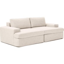 Mode Siesta Pro Kuş Tüyü Kanepe 2 Modül 05 Bej Keten Kumaş Işbir Sünger (Dairenize Teslim)