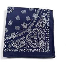 Alsace Lacivert Renk Içerisi Desenli Etnik Desenli %100 Koton Bandana