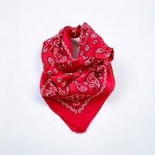 Alsace Kırmızı Renk Içerisi Desenli Etnik Desenli %100 Koton Bandana