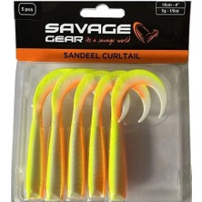 Savage Gear Lb Sandeel Curltail 10CM 5gr 5ADET Silikon Yem(Lemon Back)
