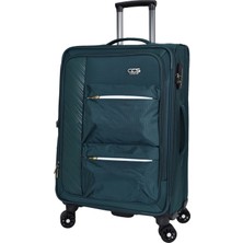Ççs Çok Gözlü Ultra Light Hafif Lüx Kumaş 3'lü Valiz Seti Petrol 630