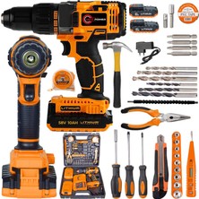 Jack Power 88 V 8 Ah Darbeli Metal Şanzıman  Akülü 100 Pcs Set Akülü Matkap
