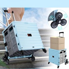 Jack Power Katlanır Merdiven Çıkabilen Portatif Çok Fonksiyonlu Koli Yük Paket Taşıma Pazar El Arabası 100KG
