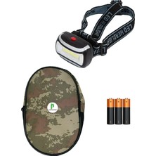 Pratikoutdoor Pilli Kafa Lambası, 3 Fonksiyonlu LED Işıklı Kafa Lambası ve Çantası