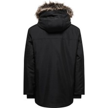Only & Sons Erkek Parka Siyah 22027557  Onsfuture Faux Fur