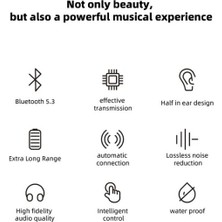 Gevrek Techs Dokunmatik Kontrol 5.3 Versiyon Bluetooh Şeffaf Kulaklık Tws 6 Saat Kesintisiz Müzik