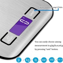 Wangchuang Siyah 5kg Aırmsen Ev Mutfak Terazisi Elektronik Gıda Ölçeği Pişirme Ölçeği Ölçme Aracı Paslanmaz Çelik Platform LCD Ekran (Yurt Dışından)