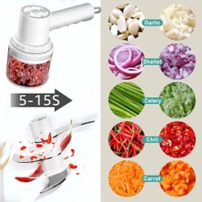 Wangchuang Set Pembe Elektrikli Gıda Kıyıcı 2 In 1 Mini El Mikseri Çırpma Yumurta Çırpıcı 3 Hız Kontrol Mutfak Blender USB Kablosuz Sarımsak Gıda Ezici (Yurt Dışından)