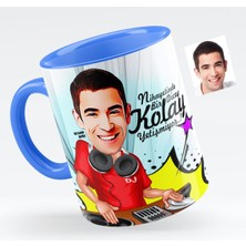 BK Kişiye Özel Bay Dj Karikatürlü Mavi Kupa Bardak - 1