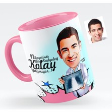 BK Kişiye Özel Bay Radyoloji Uzmanı Karikatürlü Pembe Kupa Bardak - 1