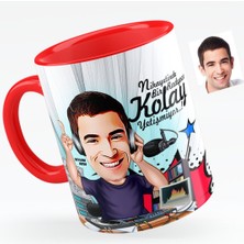 BK Kırmızı Kupa Bardak Kişiye Özel Bay Radyocu Karikatürlü Tasarım - 1 Parça