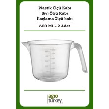 Agro Turkey | 2 Adet - 600 ml Plastik Ölçü Kabı - Sıvı Ölçü Kabı - İlaçlama Ölçü Kabı