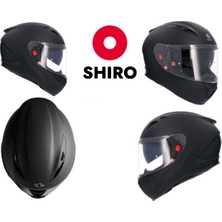 Shıro Fullface SH-605 Shanow Mat Siyah Güneş Vizörlü Kask