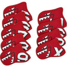 Alper 9 Adet Golf Demir Kapak Seti 5 6 7 8 9 Ap x S Golfçü Golf Kulübü Headcovers Hediye Kırmızı (Yurt Dışından)