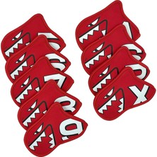 Alper 9 Adet Golf Demir Kapak Seti 5 6 7 8 9 Ap x S Golfçü Golf Kulübü Headcovers Hediye Kırmızı (Yurt Dışından)