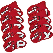 Alper 9 Adet Golf Demir Kapak Seti 5 6 7 8 9 Ap x S Golfçü Golf Kulübü Headcovers Hediye Kırmızı (Yurt Dışından)