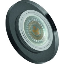 Cam Spot Kasa (Siyah Yuvarlak) Sıva Altı HS 1860 7W Günışığı Rengi (Ampül Dahildir)