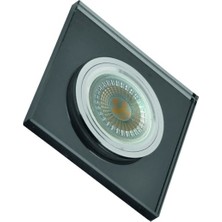 Helios Opto Cam Spot Kasa (Siyah Kare) Sıva Altı HS 1861 7W Günışığı Rengi (Ampül Dahildir)