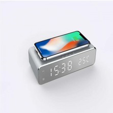 Aqqogib Kablosuz Şarjlı Dijital Ahşap Çalar Saat, %0-100 Dimmer, Çift Alarm, Hafta Içi/hafta Sonu Modu, Erteleme, Yatak Odası, Başucu, Masa, Çocuklar Için Ahşap LED Saatler (Gümüş) (Yurt Dışından)