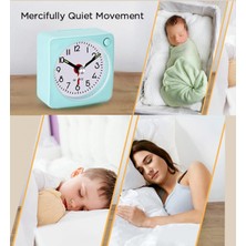 Aqqogib Seyahat Analog Çalar Saat, 2,25 Inç, Erteleme ve Işık Fonksiyonlu Ultra Küçük Saat, Süper Sessiz, Geçişsiz, Pille Çalışan, (Yeşil) (Yurt Dışından)