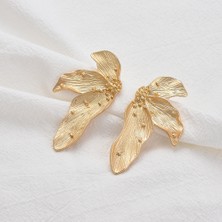 Aqqogib 2 Parça Yaprak Küpe - Kadınlar Için Çiçek Küpe - Vintage Büyük Küpe - Kızlar Için Düzensiz Şekil Sallantılı Küpe Hediye - Açıklama Küpe (Yurt Dışından)