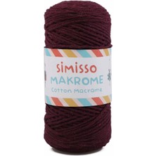 Simisso Pamuklu Makrome Ipi 250 Metre 2 mm | Bordo