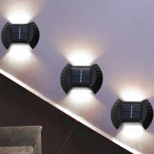 Yiqln 4 Adet Güneş Enerjili Duvar Lambası-Beyaz Işık-8led (Yurt Dışından)