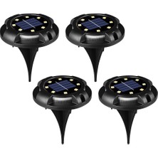 Yiqln 4pcs Solar Yeraltı Işığı-8led Beyaz Işık (Yan Renkli Işık) (Yurt Dışından)