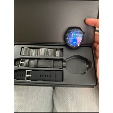 Lion Quality Erkek Siyah Akıllı Saat Gt3 Max 3 Kordonlu Ios ve Android Uyumlu Deri Silikon Çelik Huawei Watch