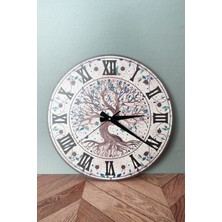 Ağaç Uv Baskılı Roma Rakamlı Duvar Saati