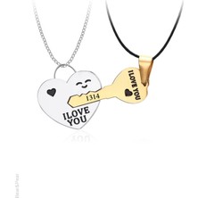 Bear & Pear Kalbimin Anahtarı 2'li Mıknatıslı Kolye