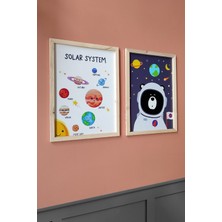 Güneş Sistemi Temalı Çocuklar Için 2'li Tablo Seti
