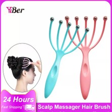 Danlu Pink-5-01 Grabki Do Skory Glowy Rake Kafa Masaj Topu Tarak Beş Pençeli Kafa Derisi Manyetik Boncuk Stres Giderici Saç Fırçası Beş Parmak Masajı (Yurt Dışından)