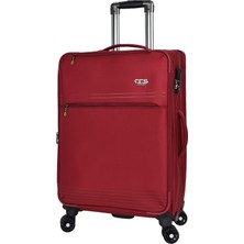 Ççs Çok Gözlü Ultra Light Hafif Lüx Kumaş Orta Boy Valiz Bordo 610
