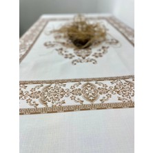 Baskılı Çiçekli Dertsiz Masa Örtüsü-Vizon