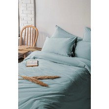 Savanna Yıkanmış %100 Pamuk Poplin Mint King Size Nevresim Takımı