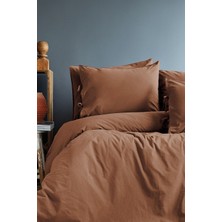 Savanna Yıkanmış %100 Pamuk Poplin tarçın King Size Nevresim Takımı