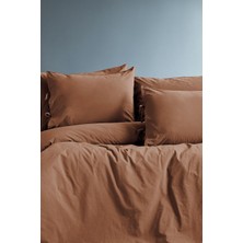 Savanna Yıkanmış %100 Pamuk Poplin tarçın King Size Nevresim Takımı