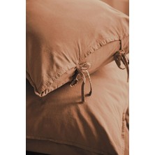 Savanna Yıkanmış %100 Pamuk Poplin tarçın King Size Nevresim Takımı