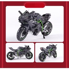 Runjing Kawasaki H2R 1:18 Motosiklet Modeli Oyuncak Motosiklet Tabanı ile (Yurt Dışından)