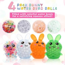 Runjing Çocuklar Yetişkinler Için 4 Paket Yumuşacık Paskalya Tavşanı Stres Topları Oyuncak, Rahatlamak Için Su Boncuklarıyla Dolu Stres Giderici Fidget Topları, Paskalya Partisi Lehine Hed (Yurt Dışından)