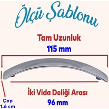 Badem10 Kemer Ayder Mobilya Mutfak Dolabı Çekmece Dolap Kapak Kulpu Düz Metal Kulp Kulbu Kulpu 96 mm Krom