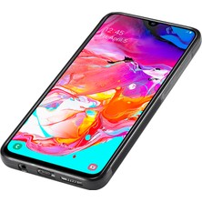 Cool-M Samsung Galaxy A70 Deri Kaplamalı Tpu + Eva Kavramı, Karbon Fiber Ekleme Telefon Kapağı (Yurt Dışından)