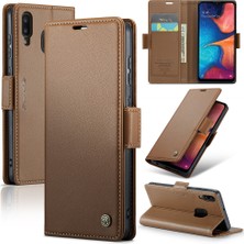 Cool-M Samsung Galaxy A40 Rfıd Engelleme Pu Deri Telefon Kasası Stand Cüzdan Anti-Drop Cover (Yurt Dışından)