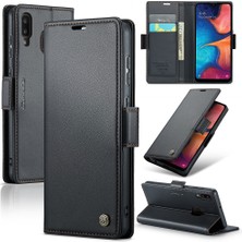 Cool-M Samsung Galaxy A40 Rfıd Engelleme Pu Deri Telefon Kasası Stand Cüzdan Anti-Drop Cover (Yurt Dışından)