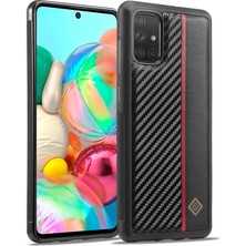 Cool-M Samsung Galaxy A71 4g SM-A715 Toz Geçirmez Kılıf Pu Deri+Tpu+Eva Karbon Fiber Doku Telefon Kapağı (Yurt Dışından)