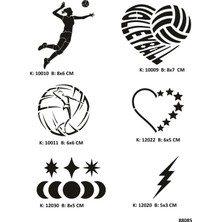 Airbrush Tattoo Voleybol Aşkı Geçici Dövme Stencil Seti Spreysiz